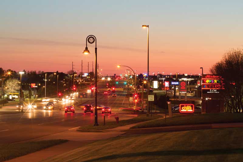County Rd 42 in Burnsville at dusk