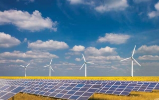 Image of solar panels and windmills